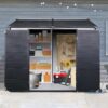8 X 6 Ft Resin Outdoor Storage Shed Waterproof Shed With Floor & Two Windows & Lockable Door, Tool Shed For Garden, Patio, Backyard - Gray / White - Image 6