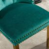 Nikki - Modern, High-End Tufted Solid Wood Contemporary Velvet Upholstered Dining Chair With Golden Stainless Steel Plating Legs, Nailhead Trim (Set of 2) - Green - Image 11