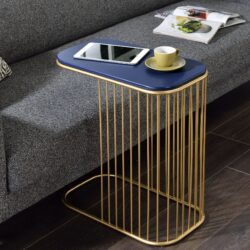 Aviena - Display & Utility Functioned Accent Table - Blue / Gold