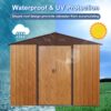 Outdoor Metal Storage Shed With Metal Floor Base - Coffee - Image 4