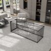 Adjustable Safety Gate 8 Panels Play Yard Metal Doorways Fireplace Fence Christmas Tree Fence Gate For House Stairs Gate Prohibited Area Fence - Black - Image 6