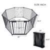Adjustable Safety Gate 8 Panels Play Yard Metal Doorways Fireplace Fence Christmas Tree Fence Gate For House Stairs Gate Prohibited Area Fence - Black - Image 2
