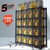 Wide Metal Shelves, With 5 Removable Dividers, Large Capacity, Strong Load Bearing, Suitable For Garage, Kitchen And Office - Black - Image 6