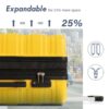 Luggage With Tsa Lock Spinner Wheels Hardside Expandable Luggage Travel Suitcase Check In Luggage ABS 28" - Yellow - Image 8