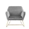 Keira - Velvet Accent Chair With Metal Base - Gray - Image 2