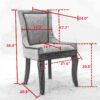 Ultra Side Dining Chair,Thickened Fabric Chairs With Neutrally Toned Solid Wood Legs, Bronze Nail Head (Set of 2) - Blue - Image 11
