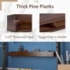 Fireplace Mantel Wooden Wall Mounted Floating Shelf 8" Deep Solid Pine Wood - Brown - Image 3