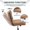 Armless Office Desk Chair No Wheels - Brown - Image 5