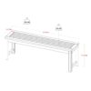 Modern Slat Top Solid Wood Patio Bench - Dark Brown - Image 6