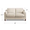 Bella-Top Grain Leather Loveseat - Beige / White - Image 7
