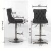Swivel Velvet Barstools Adjusatble Seat Height From 25-33", Chrome Base Bar Stools With Backs Comfortable Tufted For Home Pub And Kitchen Island, 1712Wr (Set of 2) - Wine Red / Burgundy - Image 2