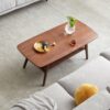 Center Low Coffee Table With Storage Shelf - Walnut - Image 3