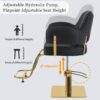 Elegant Barber Chair, Salon Chair For Hair Stylis, With Heavy Duty Hydraulic Pump Adjustable Barber Chair For Beauty Salon Spa Equipment - Golden / Black - Image 3