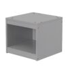 Twin Size House-Style Headboard Floor Bed With Fence Guardrails Without Cushion - Gray - Image 10
