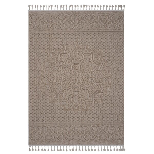 Guros - 4' X 6' Medallion Indoor / Outdoor Area Rug - Beige