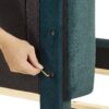 Queen Size Green Velvet Tufted Upholstered Platform Bed - Image 7