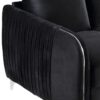 Hathaway - Velvet Fabric Sofa, Loveseat Living Room (Set of 2) - Black - Image 5