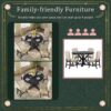 Functional Furniture Retro Style Dining Table Set With Extendable Table And 4 Upholstered Chairs For Dining Room And Living Room - Espresso - Image 9