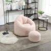 Bedding Bean Bag Sofa Chair High Pressure Foam Bean Bag Chair Adult Material With Padded Foam Padding Compressed Bean Bag With Footrest - Pink - Image 10