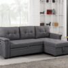 Ashlyn - Reversible Sleeper Sectional Sofa With Storage Chaise, USB Charging Ports nd Pocket - Dark Gray - Image 6