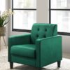Hale - Velvet Armchairs And End Table Living Room (Set of 3) - Green - Image 4