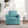 3 In 1 Sofa Bed Chair, Convertible Sleeper Chair Bed, Adjust Backrest Into A Sofa, Lounger Chair, Single Bed, Modern Chair Bed Sleeper For Adults - Teal - Image 5