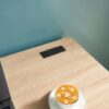 Computer Desk Writing Desk With One Drawer Metal Legs And USB Outlet Port - Light Brown / Black - Image 4