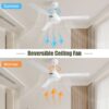 Ceiling Fan Without Light, 3 Abs Blades Farmhouse Ceiling Fan With Remote Control 6-Speed Reversible Dc Motor For Living Room, Bedroom, Kitchen - White - Image 5
