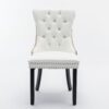 Nikki - Modern, High-End Tufted Solid Wood Contemporary And Velvet Upholstered Dining Chair With Wood Legs Nailhead Trim (Set of 2) - White / Pink - Image 3