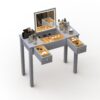 Vanity Table With LED Lights, Flip-Top Mirror And 2 Drawers, Jewelry Storage - Sleek Gray - Image 2