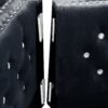 Wide Sofa With Jeweled Buttons Square Arm, 2 Pillows - Black - Image 11