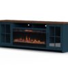 Nantucket - Fireplace TV Stand Console For TVs Up To 100" - Blue Denim, Whiskey - Image 4