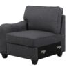 Leo - 7 Piece Modular L-Shape Sectional Sofa And Ottoman - Dark Gray - Image 3