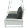 2 Person Wicker Hanging Porch Swing With Chains, Cushion, Pillow, Rattan Swing Bench For Garden, Backyard - White / Gray - Image 18