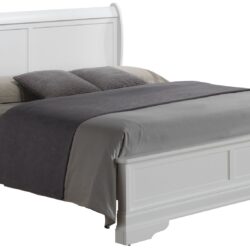 King Bed Sleigh Design - White