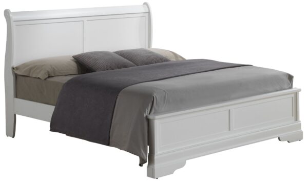 King Bed Sleigh Design - White