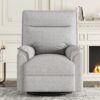 360° Swivel Upholstered Manual Recliner Chair Theater Recliner Sofa Nursery Glider Rocker For Living Room - Gray - Image 8