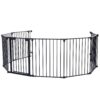 Adjustable Safety Gate 8 Panels Play Yard Metal Doorways Fireplace Fence Christmas Tree Fence Gate For House Stairs Gate Prohibited Area Fence - Black - Image 13