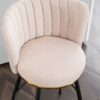 Beige Swivel Bar Stools, High-Back, Adjustable, Upholstered With Elegant Metal Back Accents For Kitchen, Bar, Or Dining Room (Set of 2) - Beige - Image 10