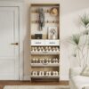 Shoe Cabinet With 3 Doors 2 Drawers With Hanger, Door With Shape, Large Space For Storage - White - Image 5