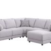Penelope - Fabric Reversible L-Shape Sectional Sofa With Ottoman And Pillows - Light Gray - Image 3