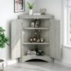 Triangle Bathroom Storage Cabinet With Adjustable Shelves, Freestanding Floor Cabinet For Home Kitchen - Oak - Image 5
