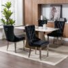 Nikki - Modern, High-End Tufted Solid Wood Contemporary Velvet Upholstered Dining Chair With Chrome Stainless Steel Plating Legs, Nailhead Trim (Set of 2) - Black / Chrome - Image 17