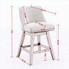 Counter Height Swivel Barstools, 26'' H Seat Height Upholstered Bar Stools (Set of 2), Fabric - Gray - Image 2