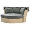 Outdoor Patio Daybed Wicker Rattan Double Daybed Round Sofa Furniture Set With Retractable Canopy, 4 Pillows For Lawn Garden Backyard Porch Pool - Gray - Image 23