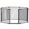 Adjustable Safety Gate 8 Panels Play Yard Metal Doorways Fireplace Fence Christmas Tree Fence Gate For House Stairs Gate Prohibited Area Fence - Black - Image 8