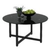 Round Whole Coffee Table, Clear Coffee Table,Modern Side Center Tables For Living Room, Living Room Furniture - Black - Image 4