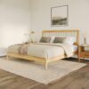 Mid-Century Modern Solid Wood King Spindle Bed - Natural Pine - Image 3