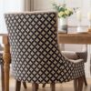 Ultra Side Dining Chair, Thickened Fabric Chairs With Neutrally Toned Solid Wood Legs, Bronze Nail Head, (Set of 2) - Beige / Patterned - Image 10