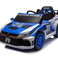 12V4A 20W*2 One Button Start, Forward And Backward, High And Low Speed, Music, Front Light, Power Display, Two Doors Can Open, 2.4G R / C, Seat Belt Four Wheel Absorber Kids Ride On Car - Blue